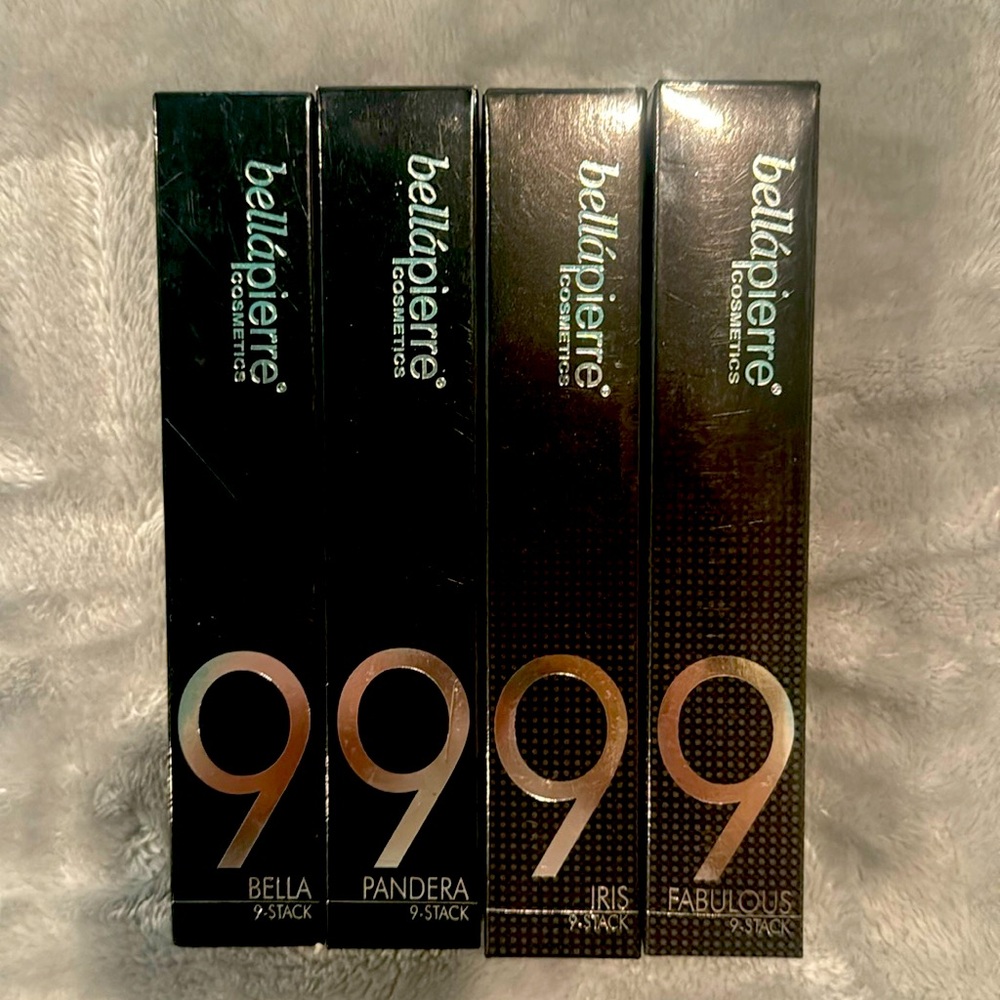 New Bellapierre Cosmetics Bundle Set of (4) 9-stack shimmer powders